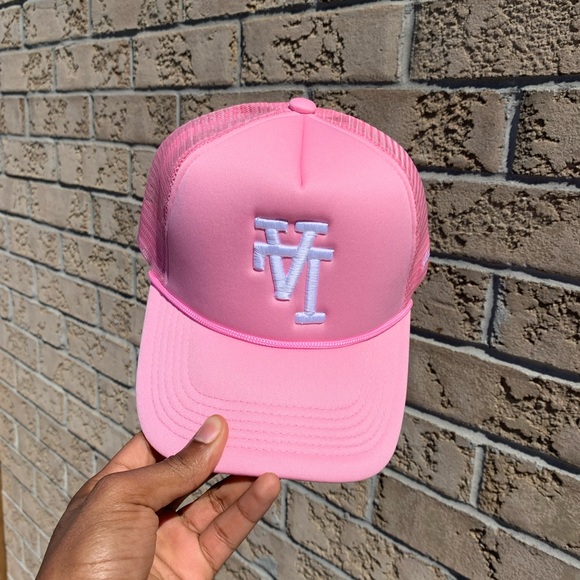 Pink La Trucker hat - Picture 1 of 3